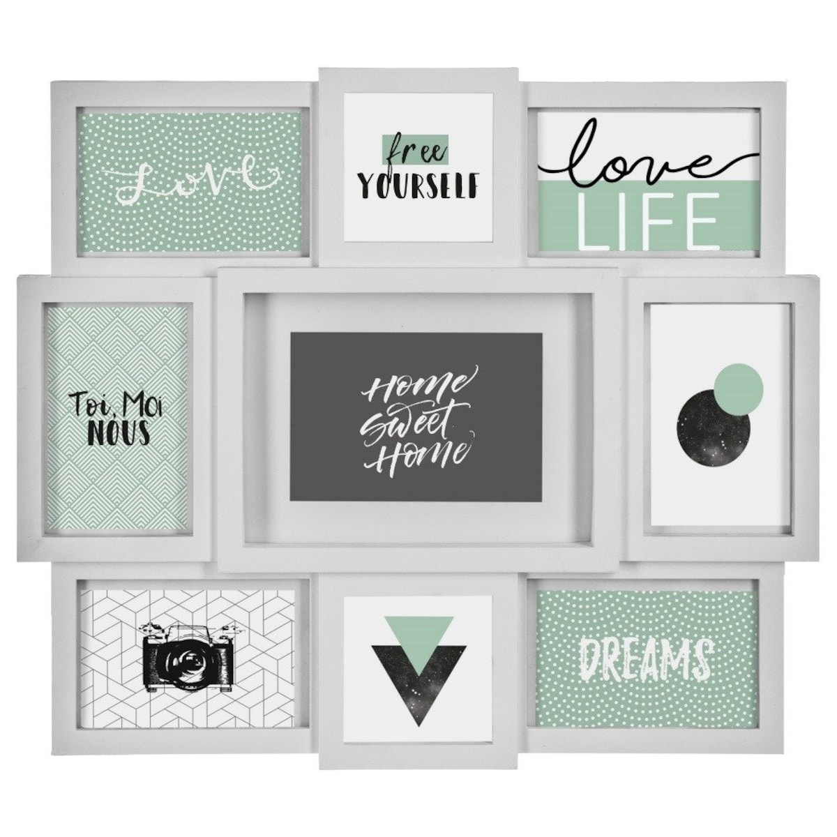 Ramki na zdjęcia do salonu, ramki do zdjęć na ścianę, 9 miejsc