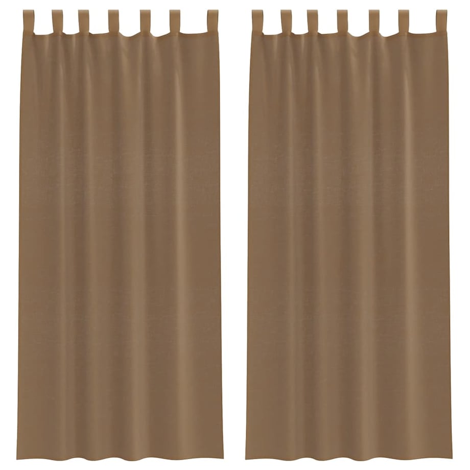vidaXL Zasłony woalowe z pętelkami 2 szt. Jasnobrązowe 140x245 cm