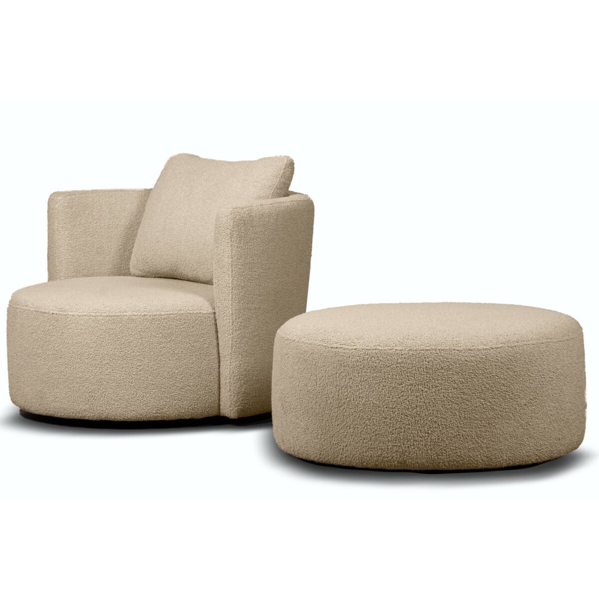 KONSIMO RAGGI Fotel obrotowy baranek beżowy