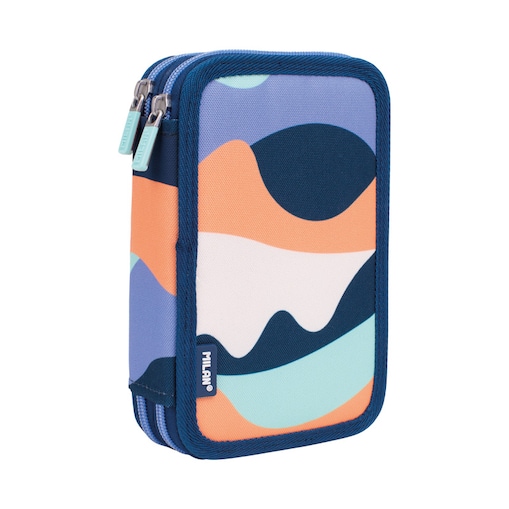 Piórnik 2-poziomowy z wyposażeniem MILAN THE FUN niebieski