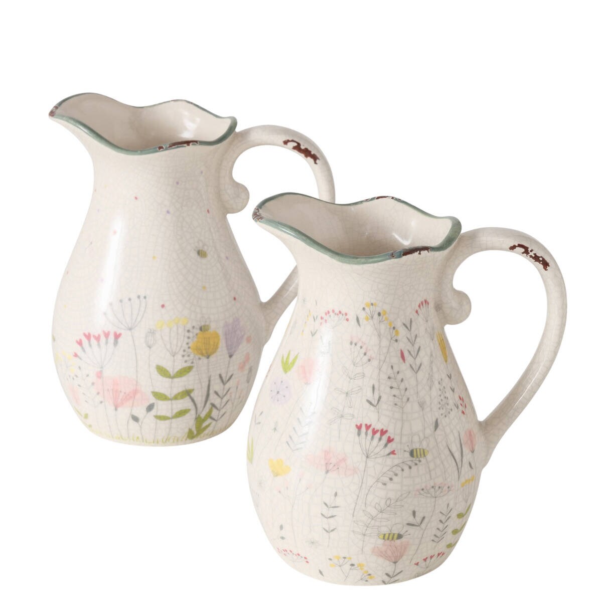 Wazon ceramiczny typu dzbanek FLORINA, biały, wys. 18 cm