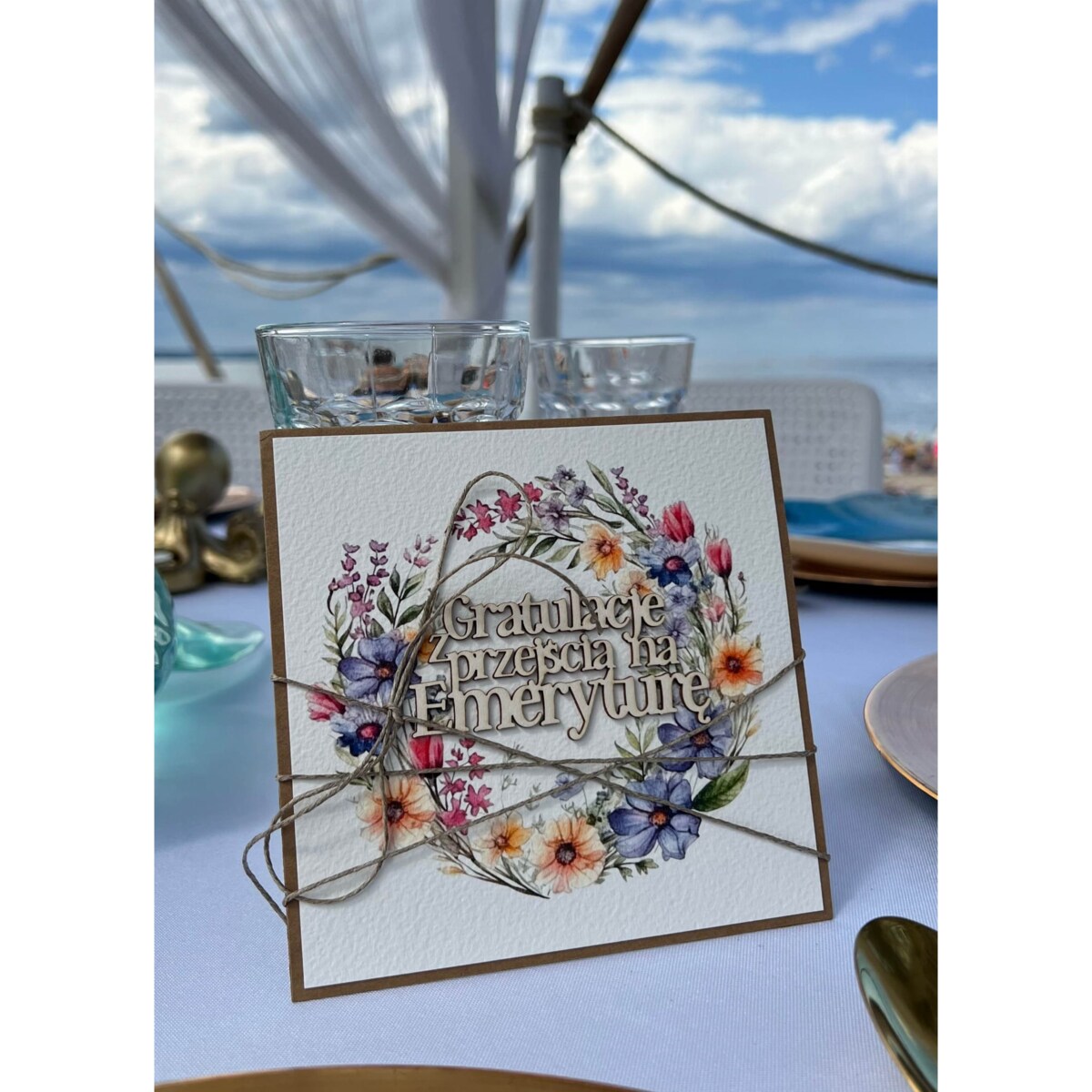 Podziękowanie za współpracę - Kartka ręcznie robiona z okazji przejścia na emeryturę