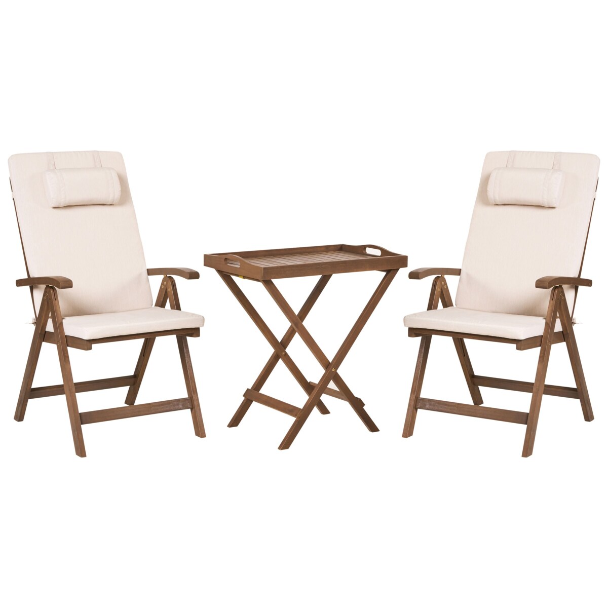 Zestaw mebli balkonowych AMANTEA PREMIUM Drewno akacjowe Jasnobeżowy