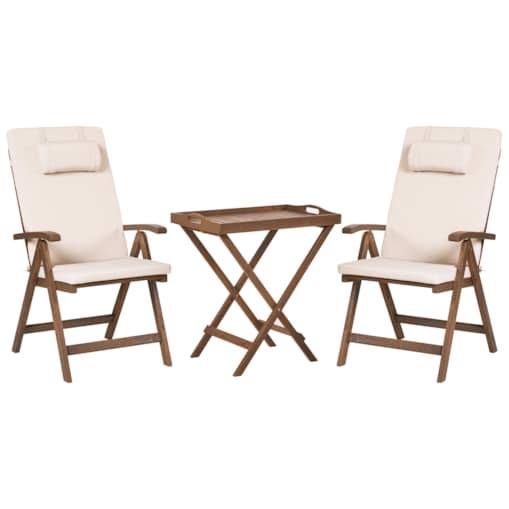 Zestaw mebli balkonowych AMANTEA PREMIUM Drewno akacjowe Jasnobeżowy