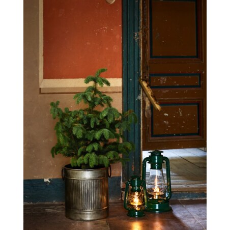 LAMPA NAFTOWA metal / szkło ZIELONA + knot