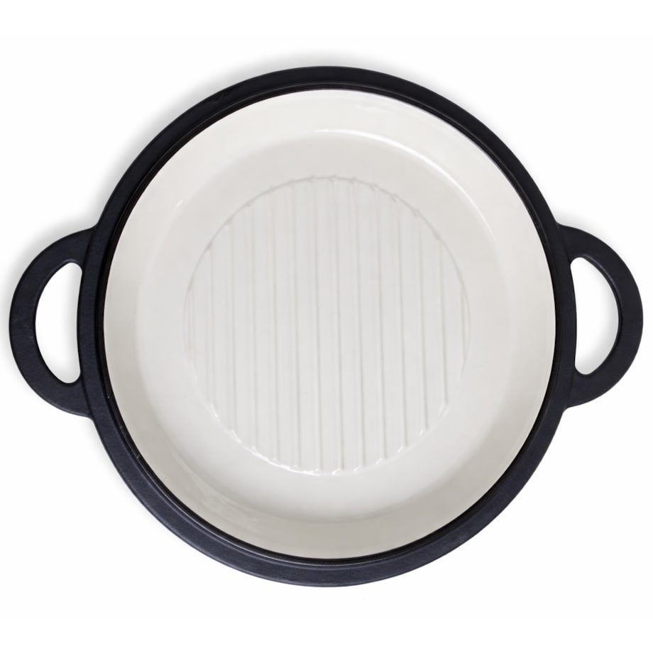 Kociołek żeliwny garnek na ognisko 2w1 emaliowany 12L grill ROSSNER