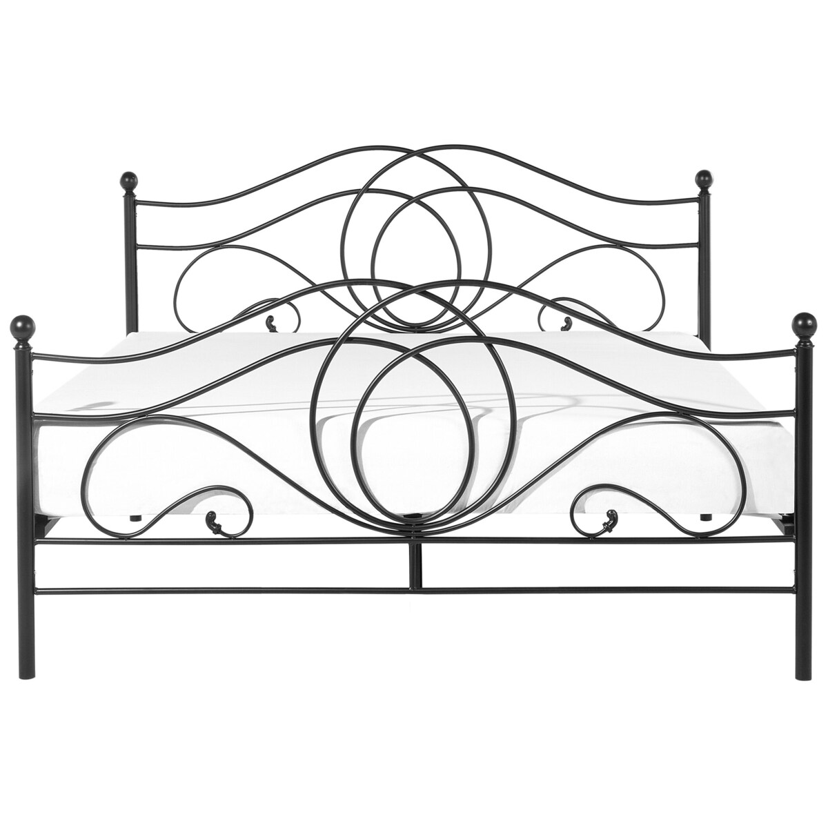 Łóżko metalowe 160 x 200 cm czarne LYRA