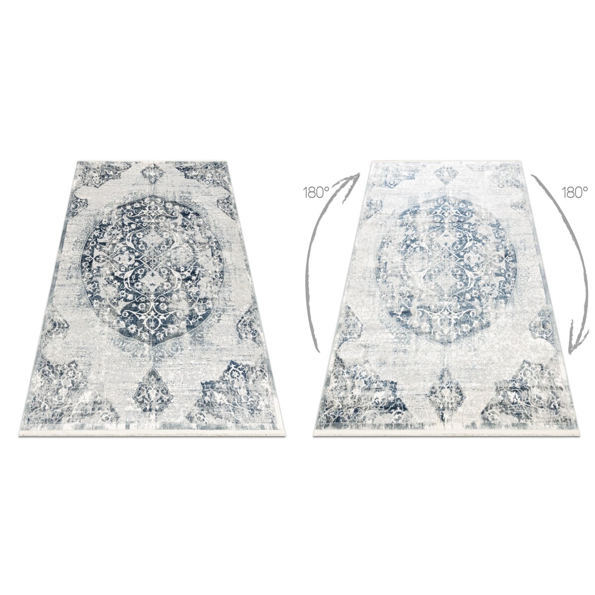 Dywan DISTIN 0820A granatowy / niebieski / 80x150 cm