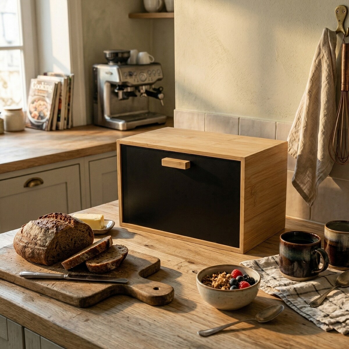 Bambusowy chlebak TABLEAU, 18 x 33 x 20 cm