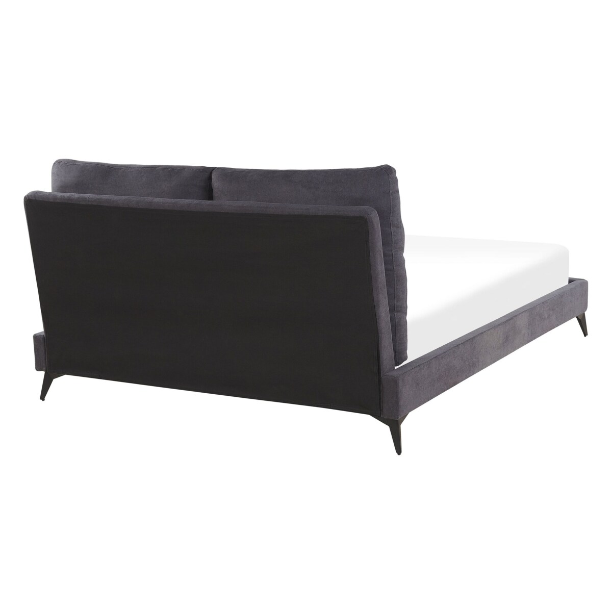 Łóżko welurowe 140 x 200 cm ciemnoszare MELLE