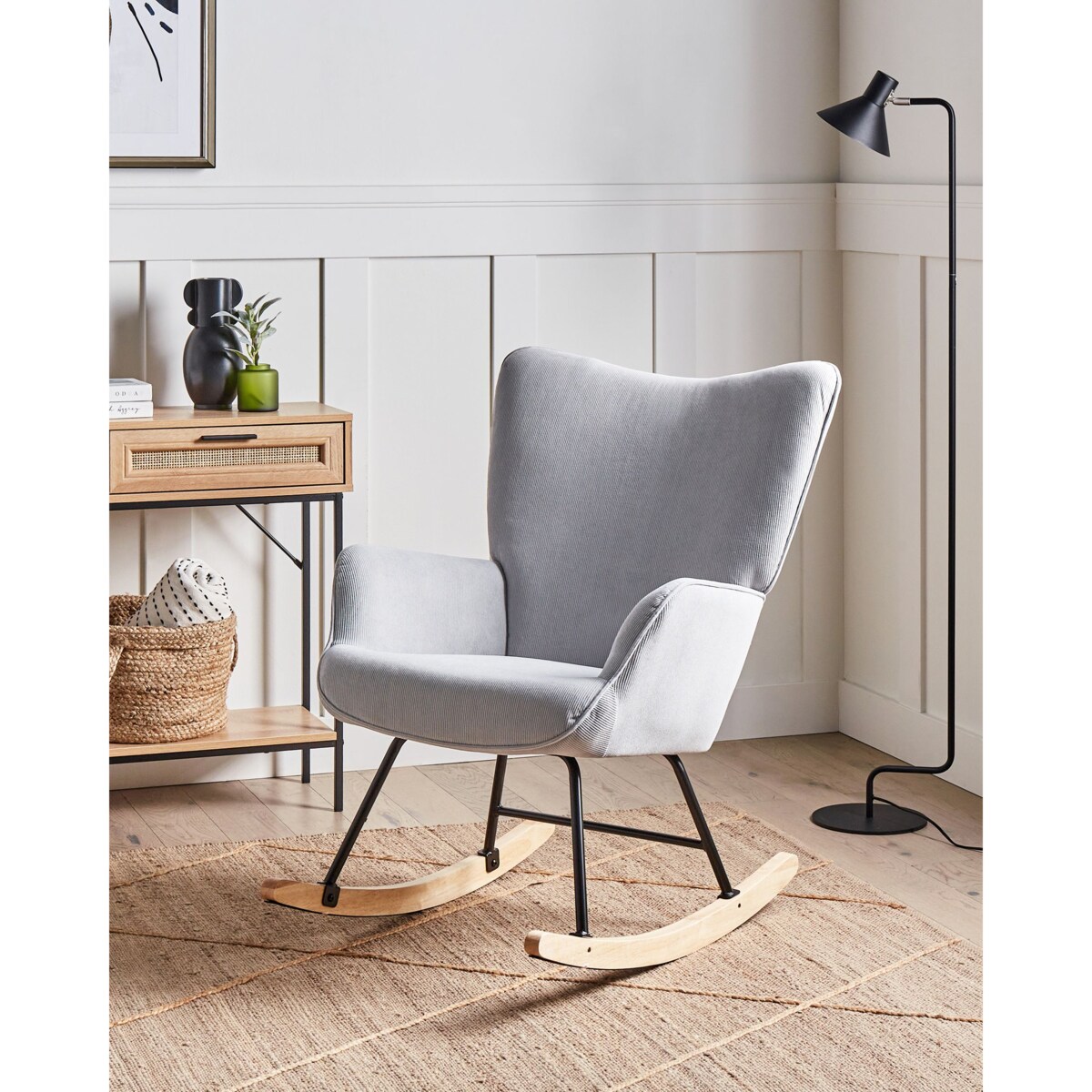 Fotel bujany ARSET Sztruks Błękitny