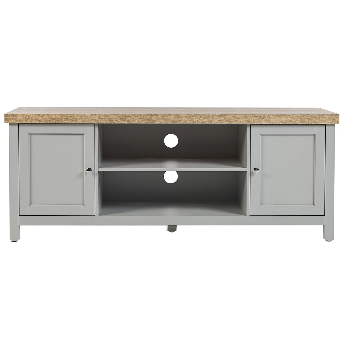 Szafka RTV szara z jasnym drewnem HAMP