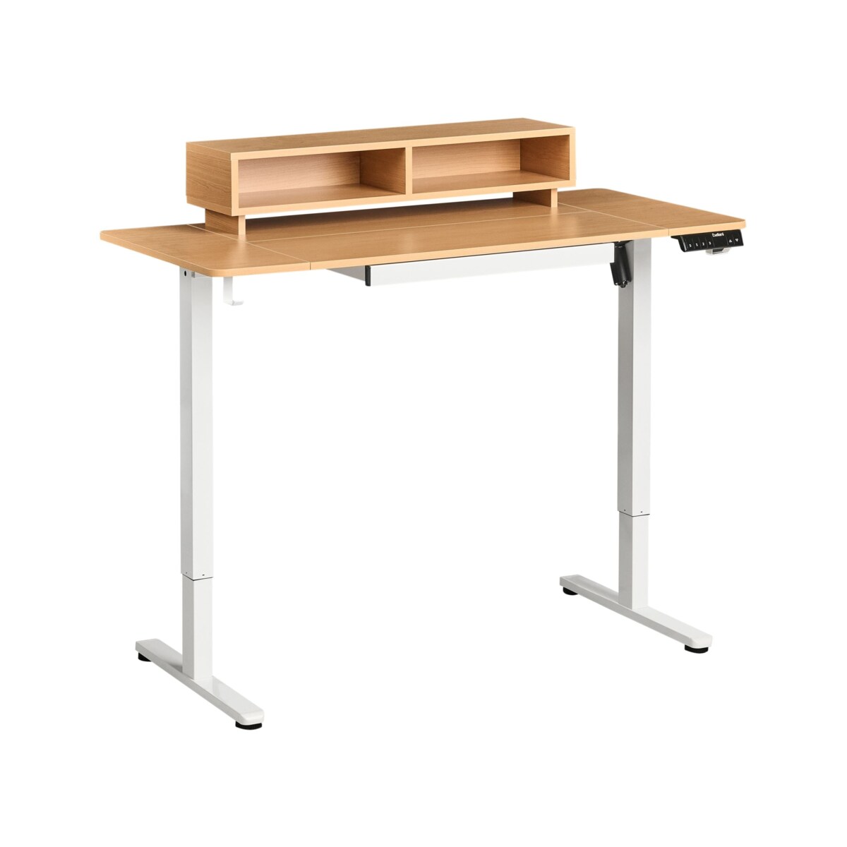 Biurko regulowane elektrycznie LUCAMA Jasny brąz/ biały 120 cm 60 cm Z portem USB