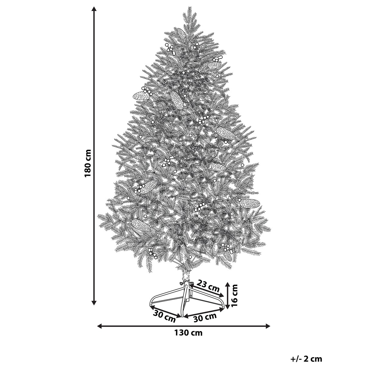 Sztuczna choinka świąteczna LED JACINTO 180 cm Ciemnozielony
