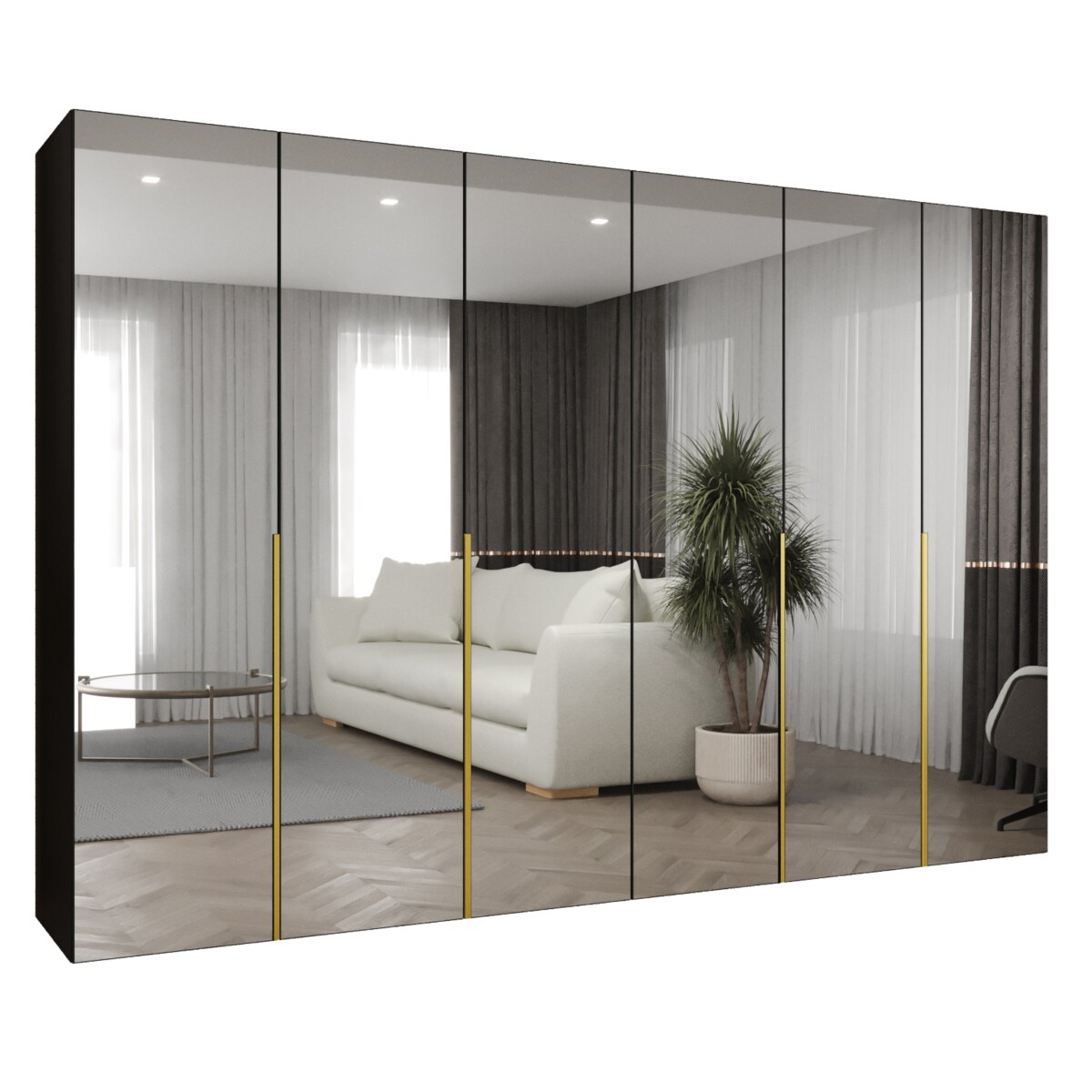 Szafa uchylna otwierana ALICANTE 3 300 wys. 202 cm Czarny + u. Złoty