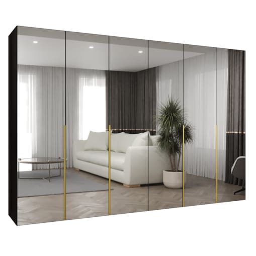 Szafa uchylna otwierana ALICANTE 3 300 wys. 202 cm Czarny + u. Złoty