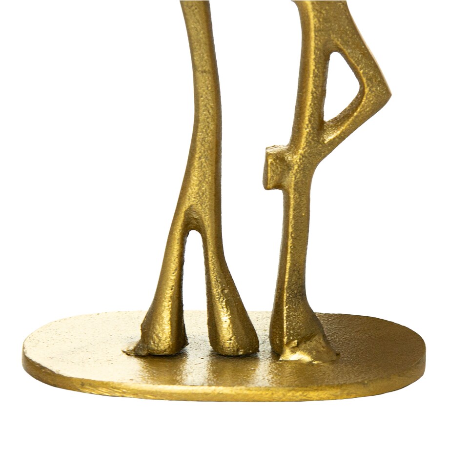 Figurka Renifer Jeleń 10.5X6X20.5 Cm Dekoracja Świąteczna Metalowa Złota