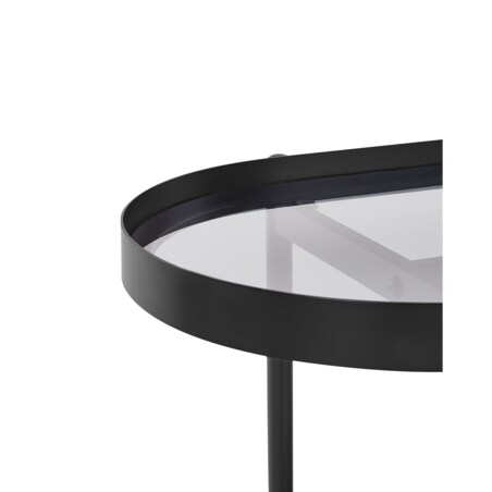 Konsola szklana jasne drewno z czarnym RENO