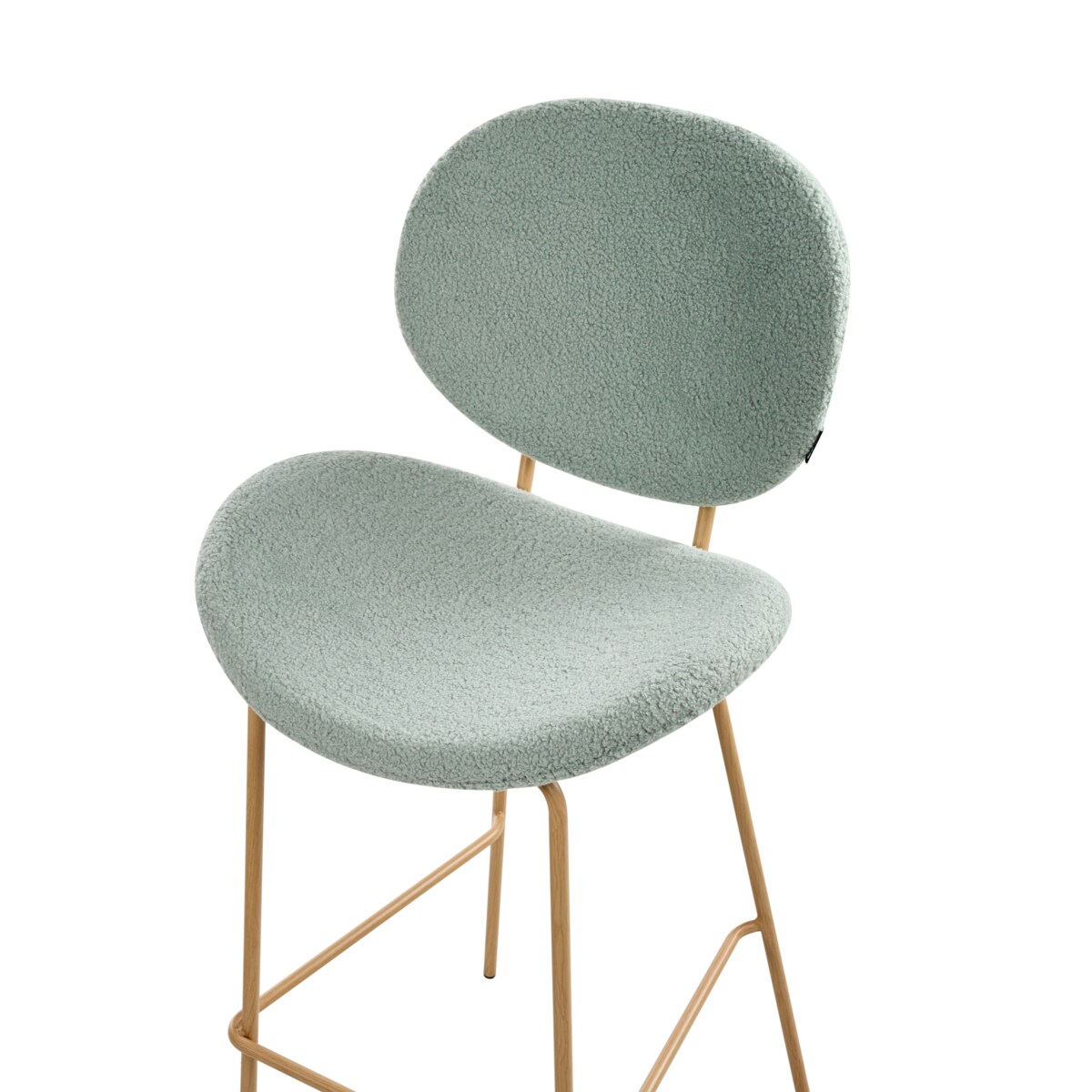 Zestaw 2 krzeseł barowych LUANA Boucle Jasnozielony