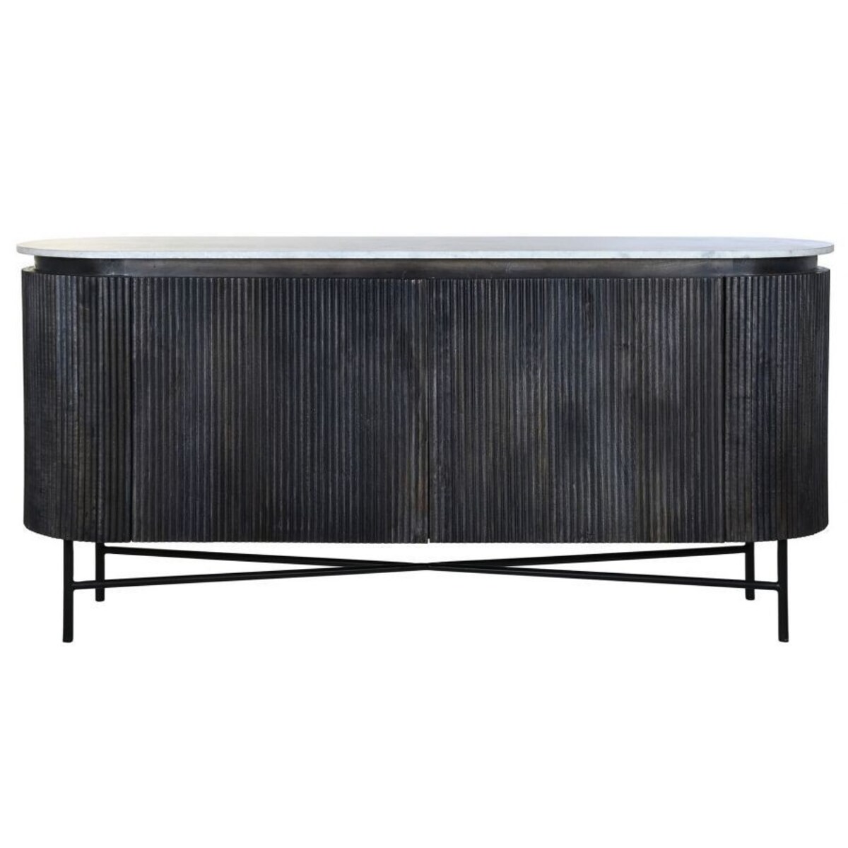 Komoda z lamelami i marmurowym blatem 75x45x160 cm BIRBA