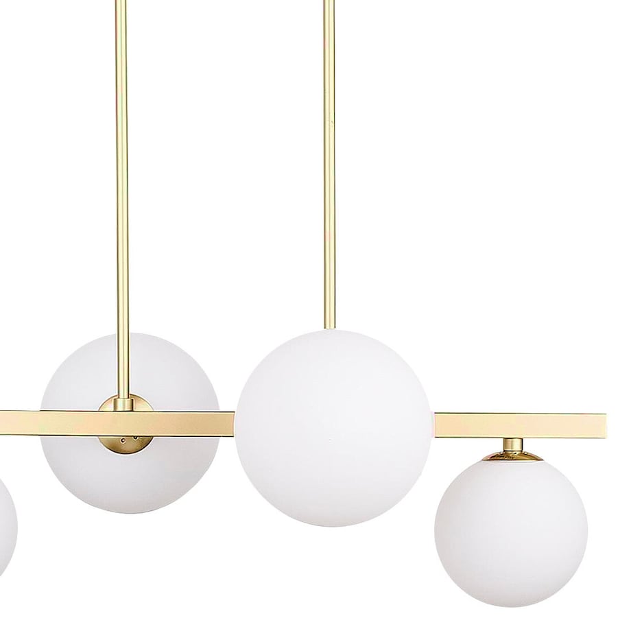Wisząca LAMPA modernistyczna KAMA 34-73426 Candellux wisząca OPRAWA metalowa ZWIS kule balls mosiężne białe