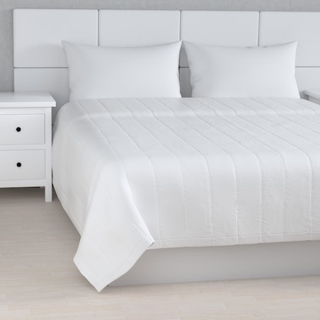 Narzuta pikowana w pasy 130x210 biały z połyskiem