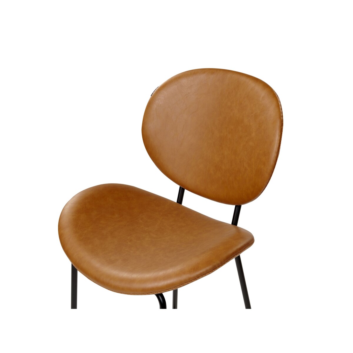 Zestaw 2 krzeseł barowych ekoskóra złoty brąz LUANA