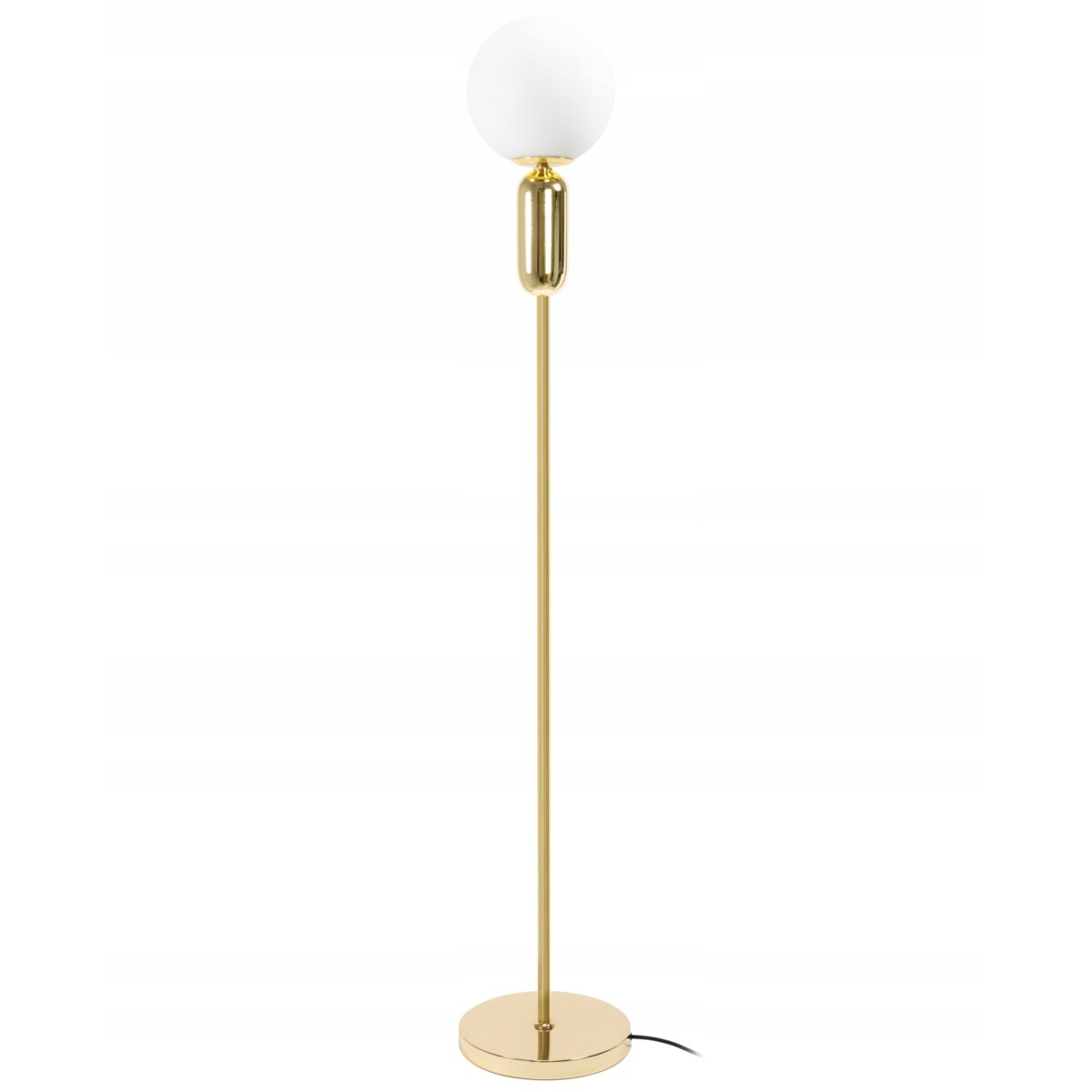 Lampa Stojąca Podłogowa Złota Biały Klosz