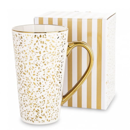 Kubek porcelanowy 450ml biało-złoty IRENA