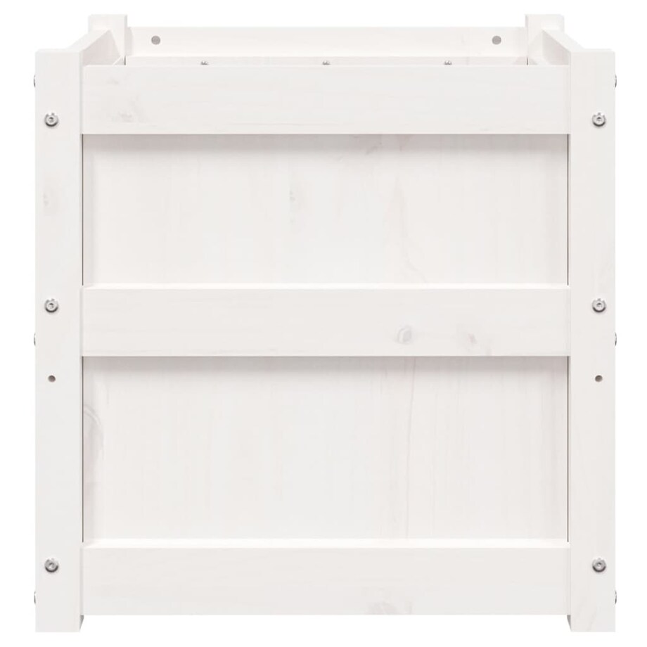 vidaXL Donica ogrodowa, biała, 50x50x50 cm, lite drewno sosnowe