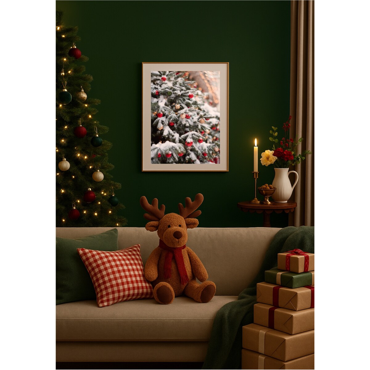 Poster Story, Plakat, Obraz - Świąteczna Choinka w Zbliżeniu, wymiary 60 x 84 cm