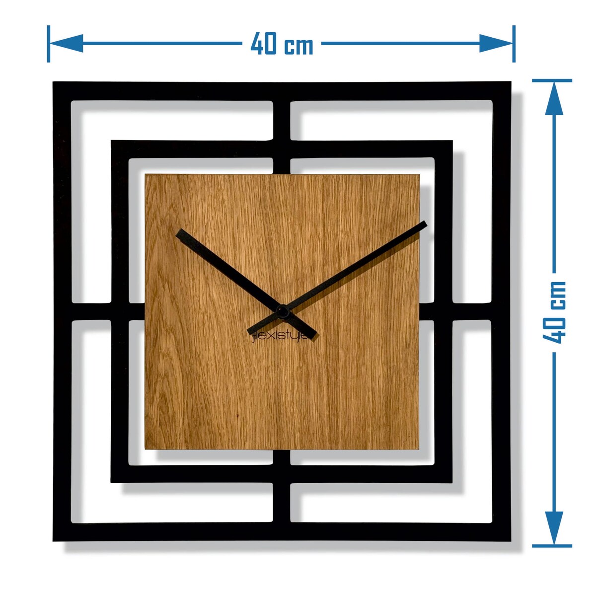 Zegar ścienny Harmonic 40cm czarny drewniany