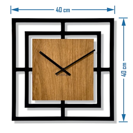 Zegar ścienny Harmonic 40cm czarny drewniany