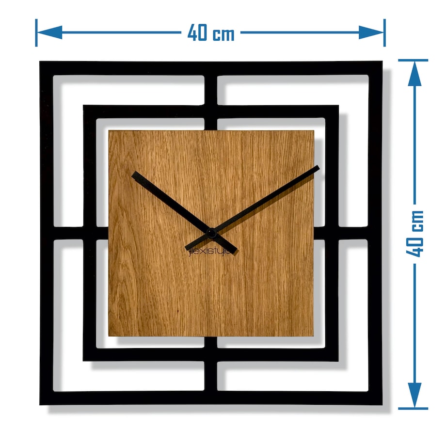 Zegar ścienny Harmonic 40cm czarny drewniany