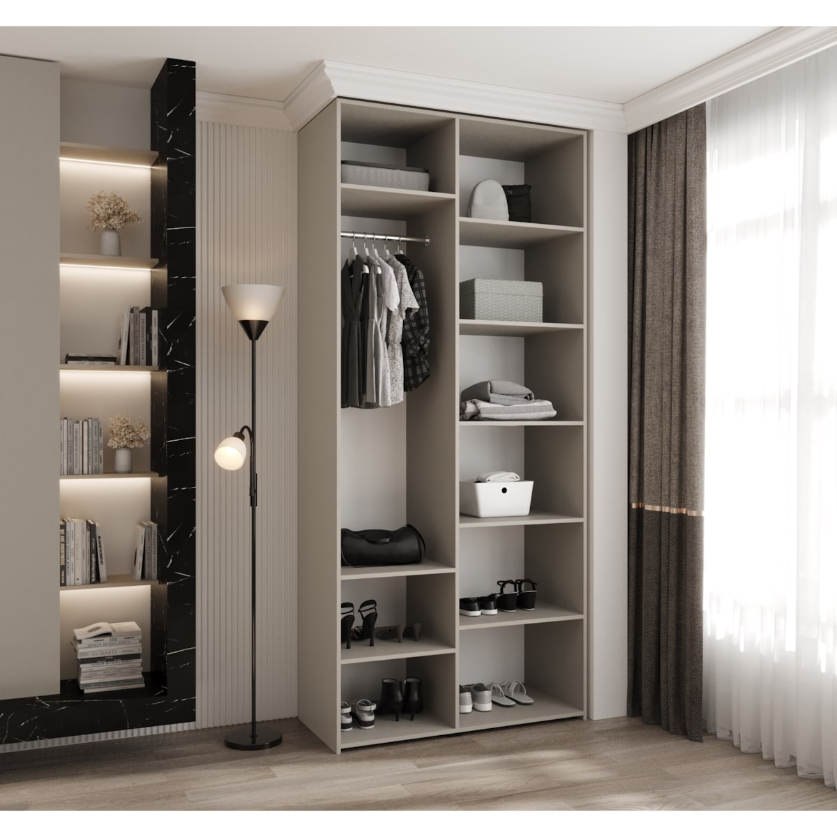 Szafa dwudrzwiowa Como 4 110 gł.50 kaszmir+czarny