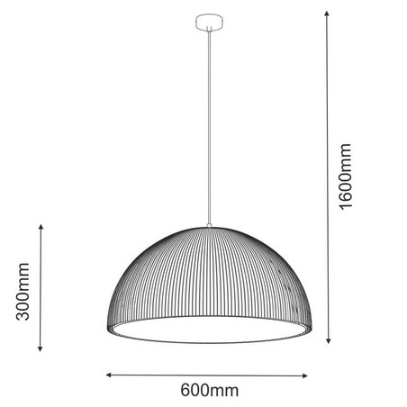 Zwieszana lampa sypialniana Gandra 5025 Shilo półokrąg kopuła metalowa biała