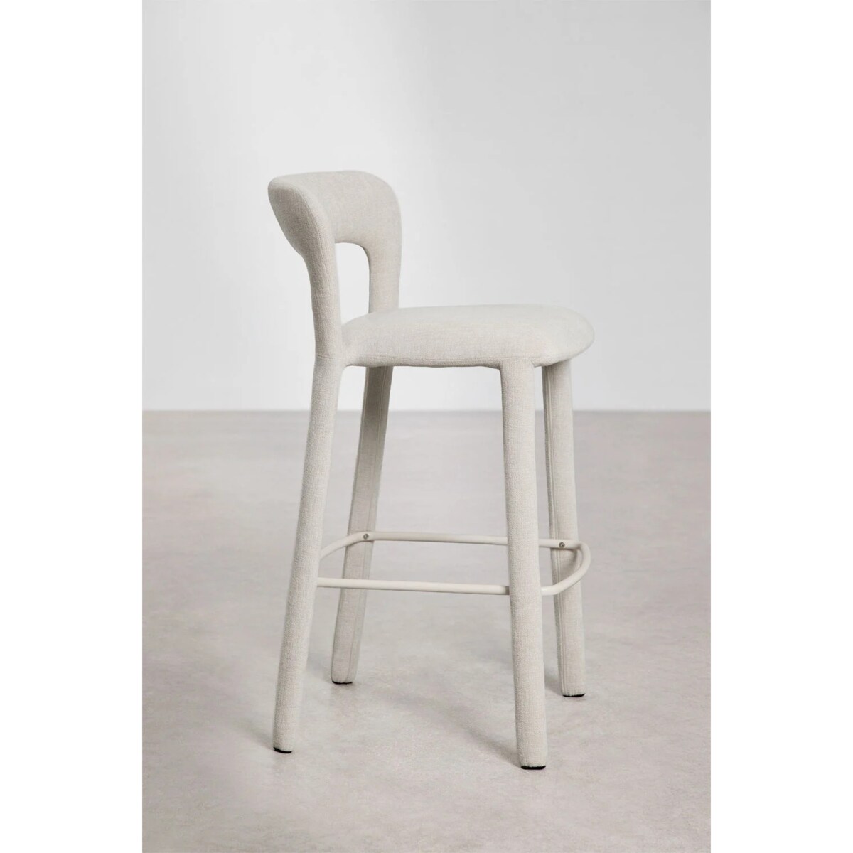 Krzesło barowe tapicerowane, brudna biel, Brussells ↑75 cm