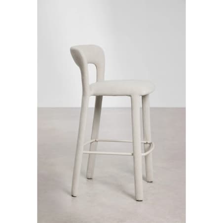 Krzesło barowe tapicerowane, brudna biel, Brussells ↑75 cm