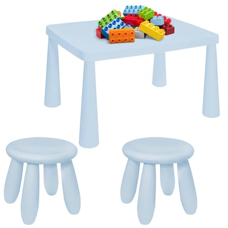 Zestaw dla dzieci stolik i krzesełka plastikowe niebieskie