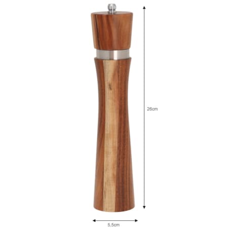 Młynek ręczny akacjowy do pieprzu 25cm KLAUSBERG