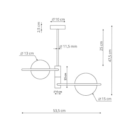 Plafon Light Prestige Dorado czarny 2 x E14 1 szt.