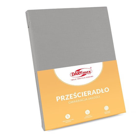 Prześcieradło bawełniane bez gumki 160x200 + dodatkowe 5cm po bokach jasno szare