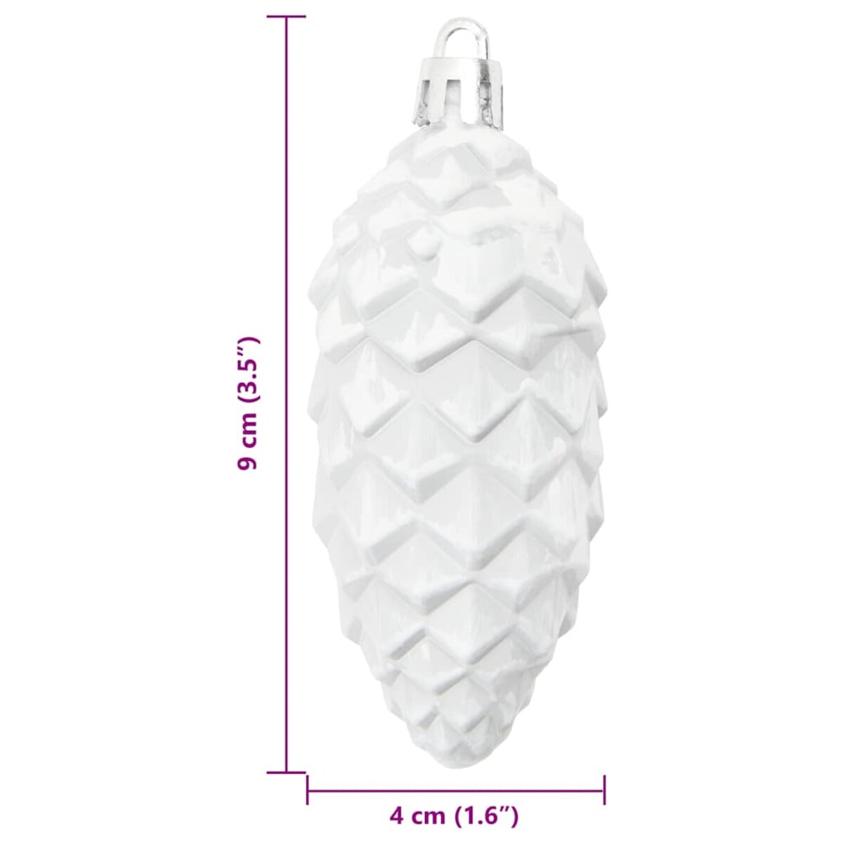 vidaXL Choinkowa Bombka Szyszka 40 pcs Biały