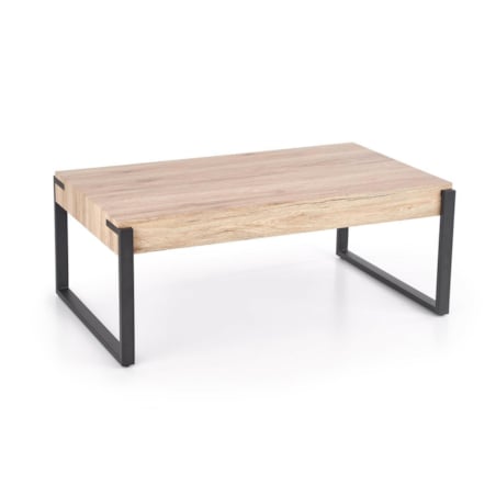 STOLIK KAWOWY Piri 110x64x42 cm MDF I STAL dąb san remo