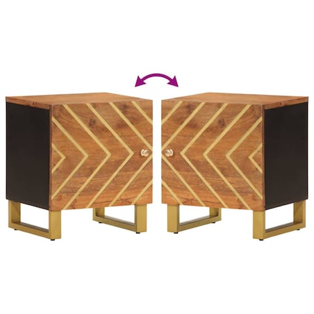 vidaXL Szafki nocne, 2 szt., brązowo-czarne, lite drewno mango