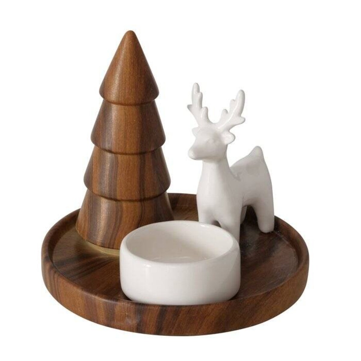 Świecznik kamienny z figurkami