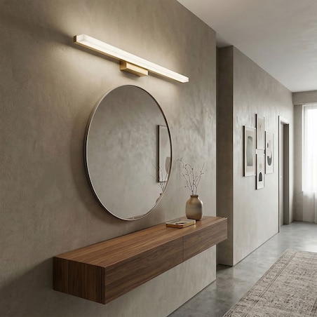 Kinkiet App1853-1W 80Cm Led Złoty Szczotkowany, Metal, Tworzywo Sztuczne