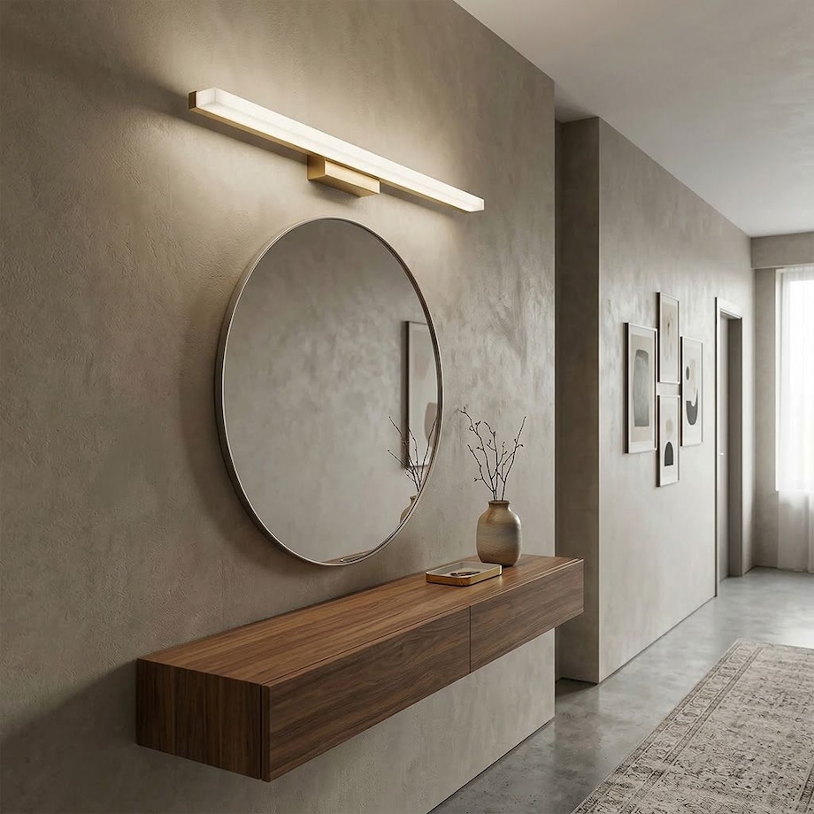 Kinkiet App1853-1W 80Cm Led Złoty Szczotkowany, Metal, Tworzywo Sztuczne