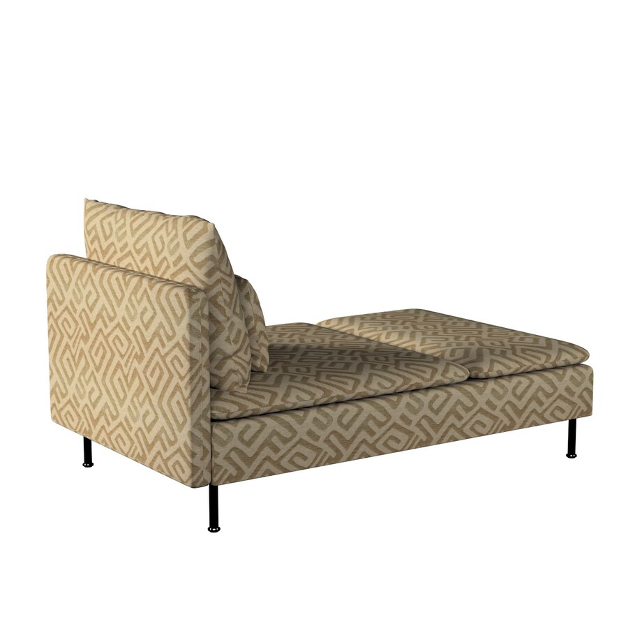 Pokrowiec na szezlong Söderhamn, kawowe wzory na beżowym tle, 93 x 151 x 83 cm, Cosy Home