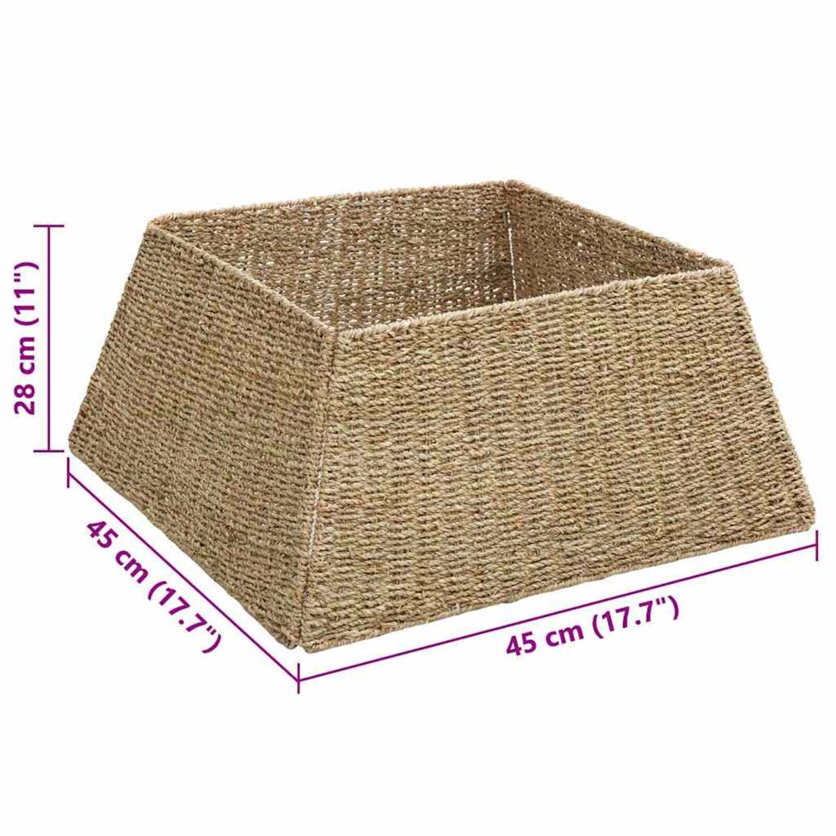 vidaXL Kołnierz do Choinki Brązowy 60 x 60 x 28 cm Trawa morska